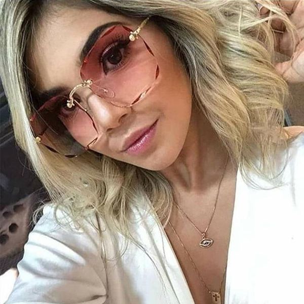 sunglasses 2021 rimless square oversize women vintage designer cutting lens gradient women's sun glasses uv400, White;black
sunglasses 2021 rimless square oversize women vintage designer cutting lens gradient women's sun glasses uv400, White;black