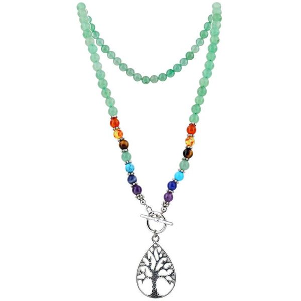 pendant necklaces tumbeelluwa reiki 7 chakra stone tree of life necklace natural crystal beads long chain for men women, Silver
pendant necklaces tumbeelluwa reiki 7 chakra stone tree of life necklace natural crystal beads long chain for men women, Silver