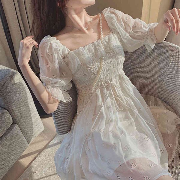 lucyever summer white puff short sleeve dresses women korean sweet square-neck fairy dress fashion mesh chiffon vestidos woman 210521, Black;gray
lucyever summer white puff short sleeve dresses women korean sweet square-neck fairy dress fashion mesh chiffon vestidos woman 210521, Black;gray