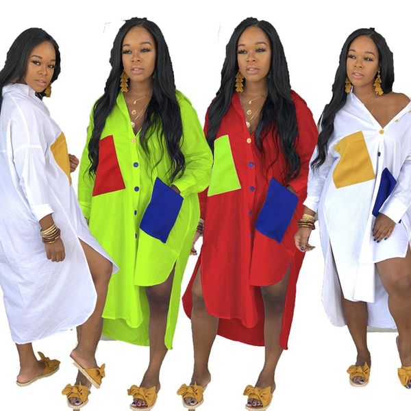 casual dresses solid color patchwork pockets turn-down collar long sleeves loose shirt dress arrival autumn office lady women outfits, Black;gray
casual dresses solid color patchwork pockets turn-down collar long sleeves loose shirt dress arrival autumn office lady women outfits, Black;gray