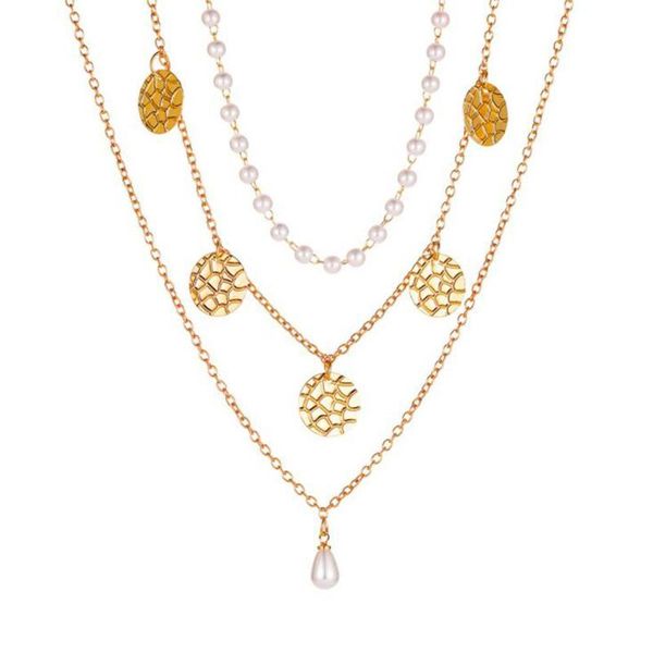 geometric cracked disc round coin pendant necklace for women female retro multilayer simulated pearl gold clavicle chain jewelry necklaces, Silver
geometric cracked disc round coin pendant necklace for women female retro multilayer simulated pearl gold clavicle chain jewelry necklaces, Silver