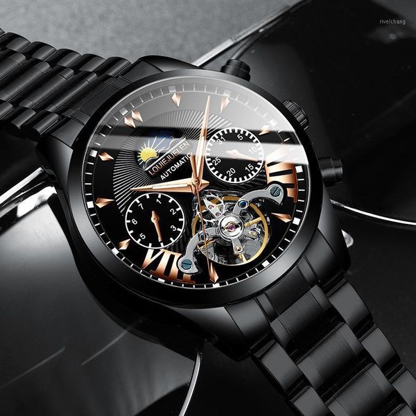 automatic mechanical mens watches skeleton tourbillon business waterproof watch men relogio masculino wristwatches, Slivery;brown
automatic mechanical mens watches skeleton tourbillon business waterproof watch men relogio masculino wristwatches, Slivery;brown