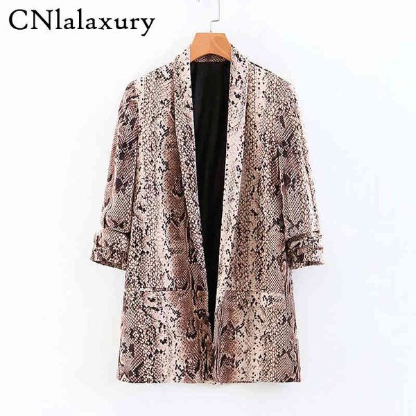 women's suits & blazers cnlalaxury animal snake print women and jackets korean blazer feminino mujer pockets outerwear female casual 1, White;black
women's suits & blazers cnlalaxury animal snake print women and jackets korean blazer feminino mujer pockets outerwear female casual 1, White;black