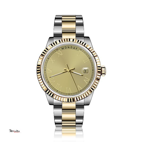 men's automatic mechanical watch requin brand 228238 silver gold stainless steel case day-date three-hand roman numeral calendar dial t, Slivery;brown
men's automatic mechanical watch requin brand 228238 silver gold stainless steel case day-date three-hand roman numeral calendar dial t, Slivery;brown