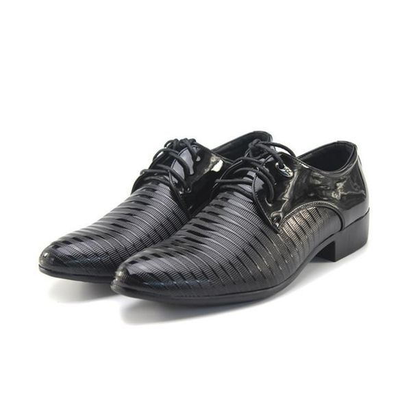 formal shoes men pointed toe dress leather oxford for fashion footwear, Black
