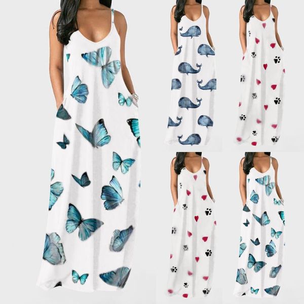 women's fashion summer loose casual print v-neck sleeveless dresses long party beach sundress #2 maternity, White
women's fashion summer loose casual print v-neck sleeveless dresses long party beach sundress #2 maternity, White