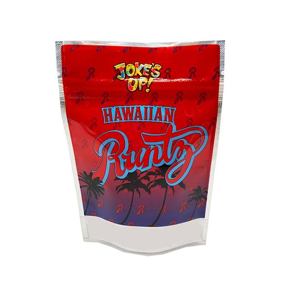 jokes up hawaiian runtz mylar bags 3.5g laminated 4*6 smell proof resealable food grade plastic packaging zip bag
jokes up hawaiian runtz mylar bags 3.5g laminated 4*6 smell proof resealable food grade plastic packaging zip bag