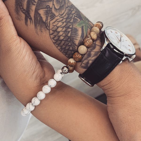 lover chic magnet friendship bracelets for couples 8mm pink white black stone stretchy rope beaded bracelet statement jewelry gifts, Golden;silver
lover chic magnet friendship bracelets for couples 8mm pink white black stone stretchy rope beaded bracelet statement jewelry gifts, Golden;silver