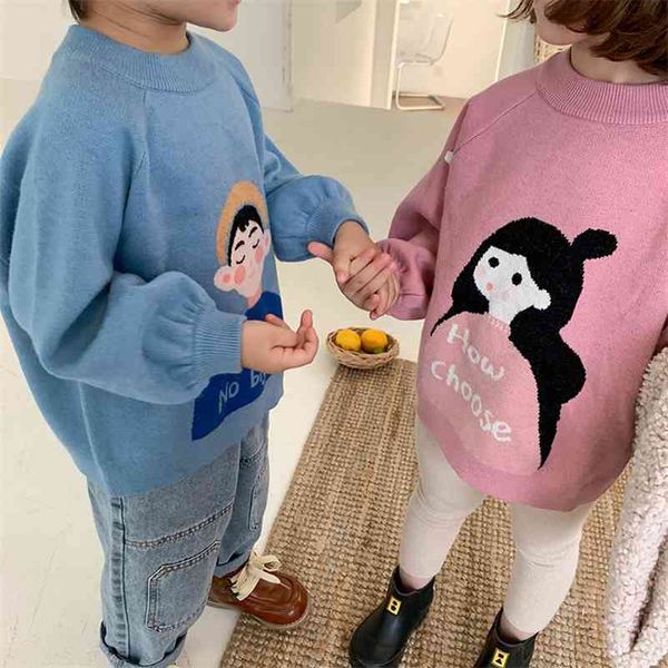 autumn winter fashion boys and girls cartoon knitting loose sweaters kids children oversized long sleeve 4 colors pullovers 210708, Blue
autumn winter fashion boys and girls cartoon knitting loose sweaters kids children oversized long sleeve 4 colors pullovers 210708, Blue