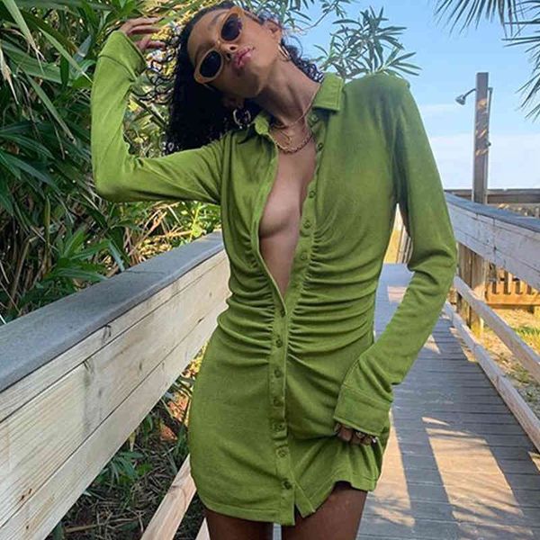 fantoye pleated turn-down collar button blouse dress women long sleeve mini dresses solid streetwear female shirt vestidos, Black;gray
fantoye pleated turn-down collar button blouse dress women long sleeve mini dresses solid streetwear female shirt vestidos, Black;gray