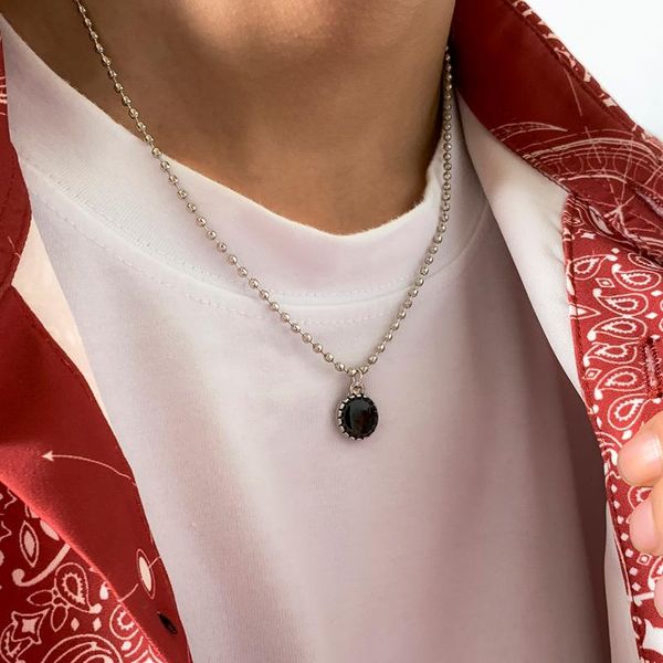 pendant necklaces shixin simple small beads chains with black round pendants for men women korean fashion 2021 jewelry unisex, Silver
pendant necklaces shixin simple small beads chains with black round pendants for men women korean fashion 2021 jewelry unisex, Silver