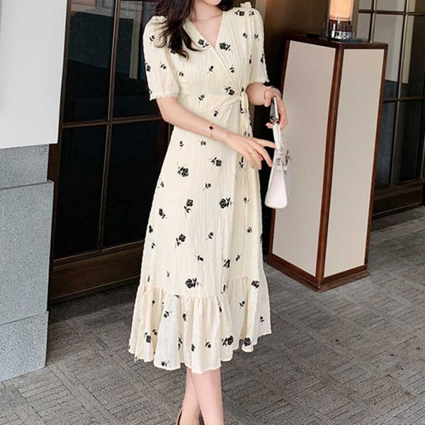 women's summer dres print floral short sleeve es woman with natural wasit long oversize 210604, Black;gray
women's summer dres print floral short sleeve es woman with natural wasit long oversize 210604, Black;gray