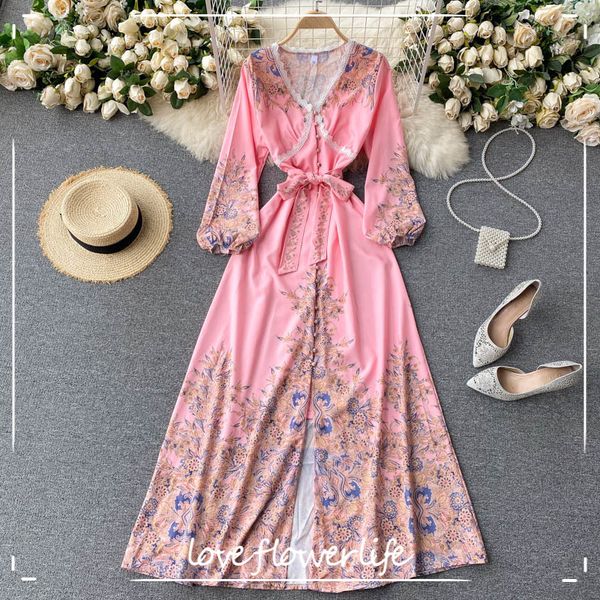 spring boho holiday long dress women fashion print maxi dress french lace v neck puff sleeve button lace up dresses 210521, Black;gray
spring boho holiday long dress women fashion print maxi dress french lace v neck puff sleeve button lace up dresses 210521, Black;gray