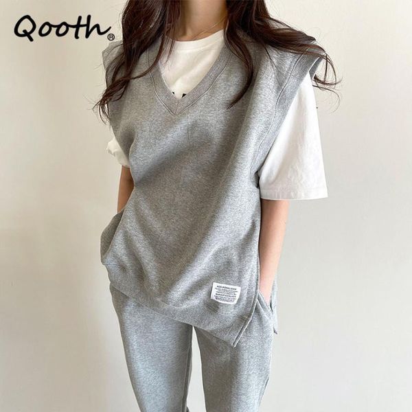 women's pants & capris qooth solid all-match fashion two-piece suit v-neck loose split patch vest sweater and high waist sports casual, Black;white
women's pants & capris qooth solid all-match fashion two-piece suit v-neck loose split patch vest sweater and high waist sports casual, Black;white
