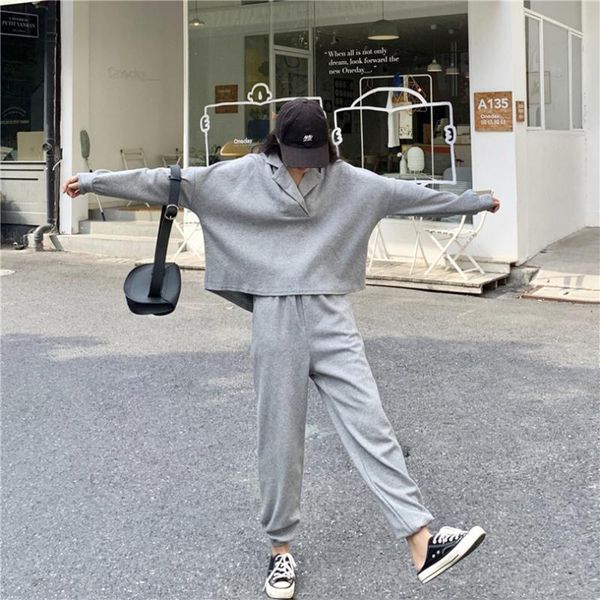 two piece dress women spring 2 set pants suit tracksuit swearshirts casual long sleeve loose solid v-neck +sporting female, White
two piece dress women spring 2 set pants suit tracksuit swearshirts casual long sleeve loose solid v-neck +sporting female, White