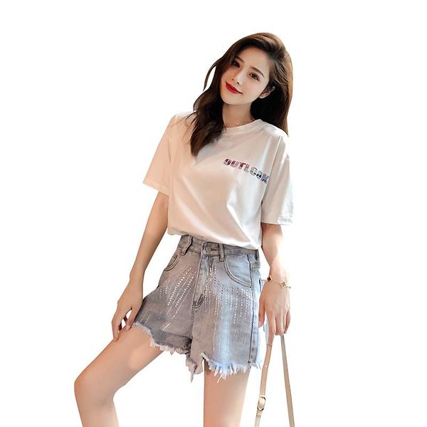women's jeans summer korean edition cotton high-waisted a-line shiny denim shorts with fur-trimmed wide legs fashion pants, Blue
women's jeans summer korean edition cotton high-waisted a-line shiny denim shorts with fur-trimmed wide legs fashion pants, Blue