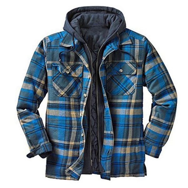 men's jackets clothing european american autumn and winter hooded padded loose thick plaid long sleeved pocket jacket 4, Black;brown
men's jackets clothing european american autumn and winter hooded padded loose thick plaid long sleeved pocket jacket 4, Black;brown