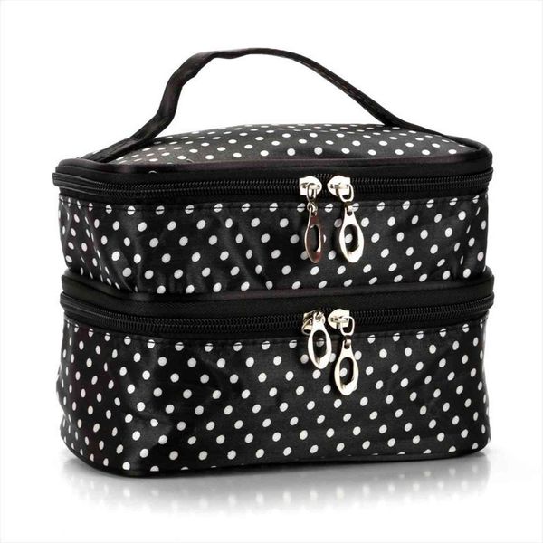 travel fashion cosmetic polka two bags layer storage professional makeup artist
travel fashion cosmetic polka two bags layer storage professional makeup artist