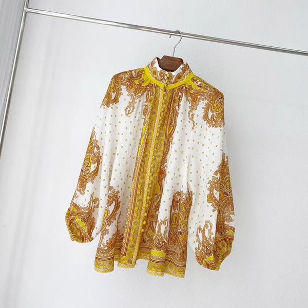 women's tracksuits 8.14 vintage blouses shorts set women 2021 spring summer gold print lantern sleeve blouse or scallop, Gray
women's tracksuits 8.14 vintage blouses shorts set women 2021 spring summer gold print lantern sleeve blouse or scallop, Gray