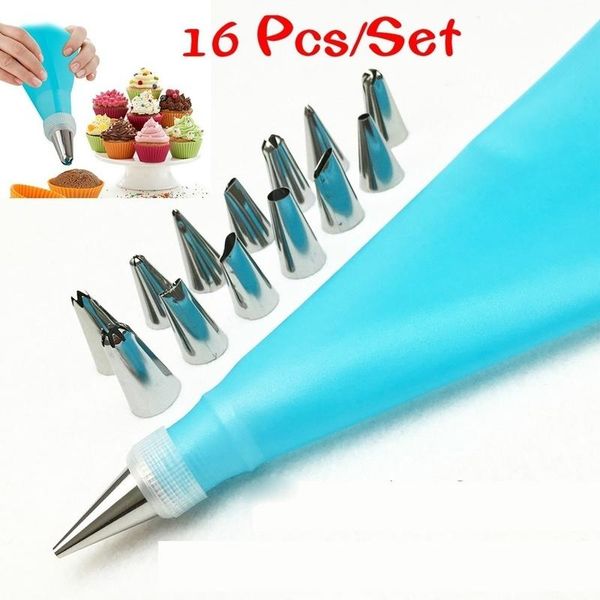 baking & pastry tools 16 pcs/set silicone icing piping cream bag stainless steel nozzle tips converter diy cake decorating set
baking & pastry tools 16 pcs/set silicone icing piping cream bag stainless steel nozzle tips converter diy cake decorating set