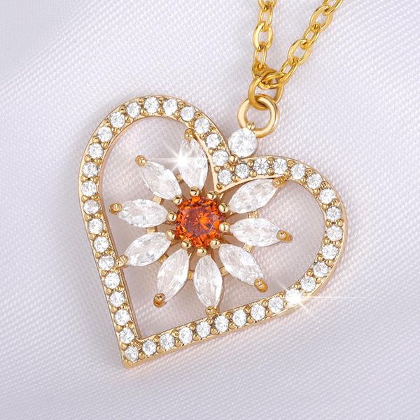 pendant necklaces fashion sunflower necklace for women zircon heart lover choker gift collares elegant charm accessories jewelry, Silver
pendant necklaces fashion sunflower necklace for women zircon heart lover choker gift collares elegant charm accessories jewelry, Silver