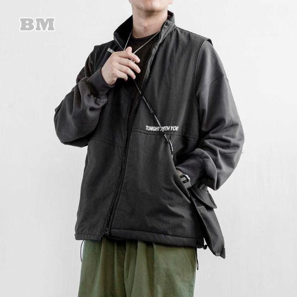 men's vests 2021 japanese streetwear autumn winter fleece vest harajuku stand-up collar sleeveless fashion coat korean clothes, Black;white
men's vests 2021 japanese streetwear autumn winter fleece vest harajuku stand-up collar sleeveless fashion coat korean clothes, Black;white