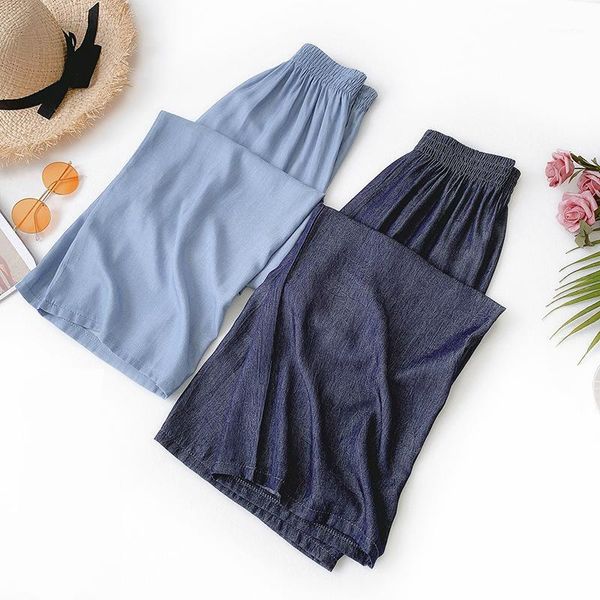 women's pants & capris women tecel denim wide leg lace up blue soft jeans high waisted loose elastic waist casual spring summer, Black;white
women's pants & capris women tecel denim wide leg lace up blue soft jeans high waisted loose elastic waist casual spring summer, Black;white
