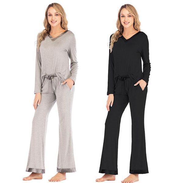 autumn and winter loose home women sleepwear wear pajamas long sleeve two piece suit for sleep, Black;red
autumn and winter loose home women sleepwear wear pajamas long sleeve two piece suit for sleep, Black;red
