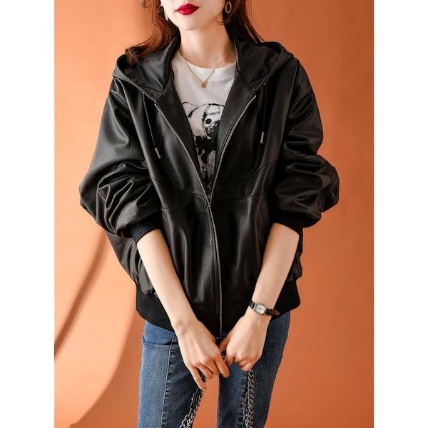 genuine leather jacket women spring 2021 natural sheepskin coat female casual hooded coats and jackets veste cuir femme pph3934 men's &, Black
genuine leather jacket women spring 2021 natural sheepskin coat female casual hooded coats and jackets veste cuir femme pph3934 men's &, Black