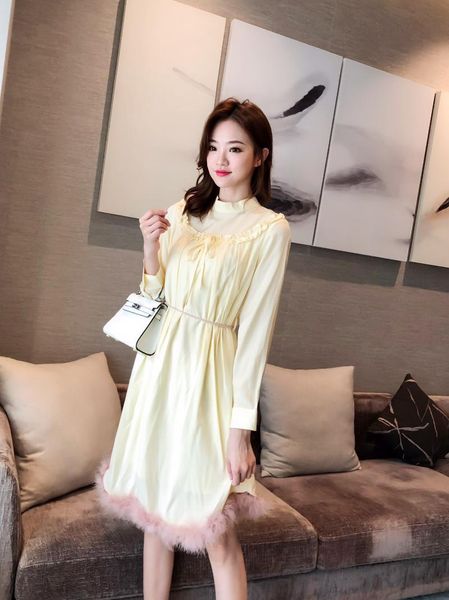 casual dresses 2021 early spring model elegant vintage long sleeve yellow designer dress worldwide, Black;gray
casual dresses 2021 early spring model elegant vintage long sleeve yellow designer dress worldwide, Black;gray