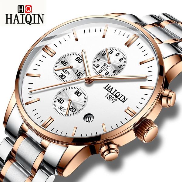 wristwatches men's watches haiqin quartz men stainless steel wrist watch fashion chronograph relogio masculino, Slivery;brown
wristwatches men's watches haiqin quartz men stainless steel wrist watch fashion chronograph relogio masculino, Slivery;brown