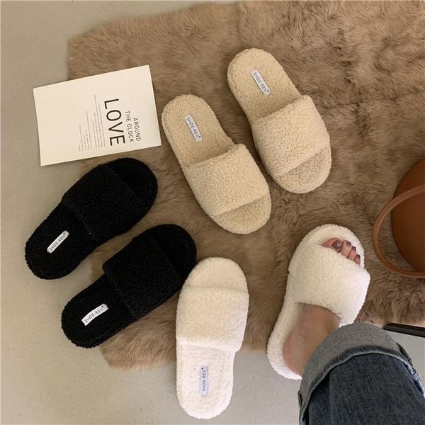 slippers 2021 warm wool shoes female net red same style lamb hair tow outside flat-bottomed, Black
slippers 2021 warm wool shoes female net red same style lamb hair tow outside flat-bottomed, Black