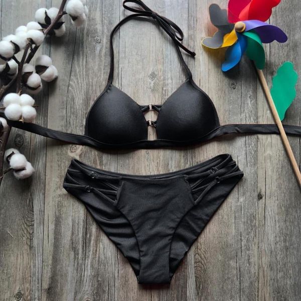 women's swimwear fashion women bikini set solid color sport push-up padded swimsuit 2021 suits wire 50**, White;black
women's swimwear fashion women bikini set solid color sport push-up padded swimsuit 2021 suits wire 50**, White;black