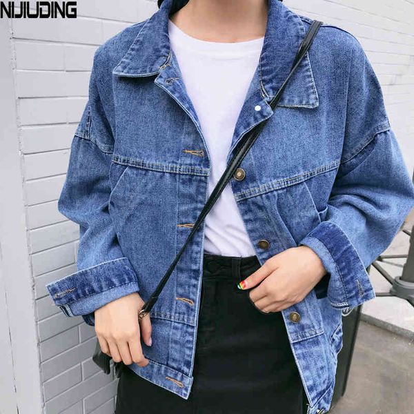 spring long sleeve loose blue denim jackets korea women big pocket single-breasted turn down jeans coats mujer fashion 210514, Black;brown
spring long sleeve loose blue denim jackets korea women big pocket single-breasted turn down jeans coats mujer fashion 210514, Black;brown