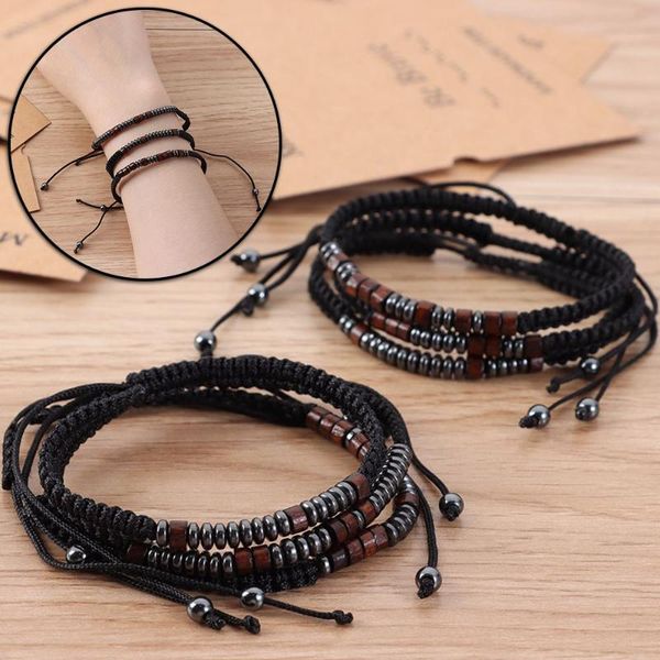 link, chain friend rope hand charm jewelry stainless steel wooden bead morse code bracelet weave bracelets cuff bangles, Black
link, chain friend rope hand charm jewelry stainless steel wooden bead morse code bracelet weave bracelets cuff bangles, Black
