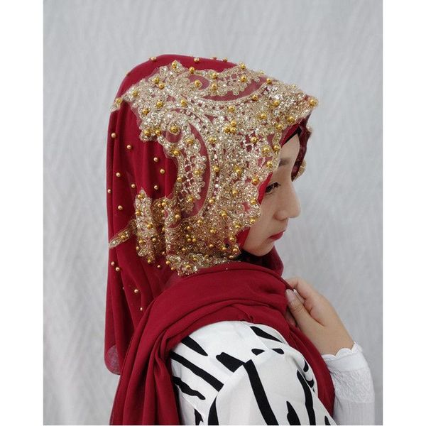 ethnic clothing luxury beaded chiffon scarf hijab women solid soft long muslim scarves islam wraps head turkish turban shawl headscarves, Red
ethnic clothing luxury beaded chiffon scarf hijab women solid soft long muslim scarves islam wraps head turkish turban shawl headscarves, Red
