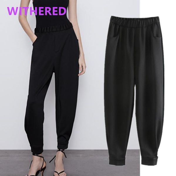 women's pants & capris dave&di england high street satin trousers loop black jogger harem women pantalones mujer pantalon femme, Black;white
women's pants & capris dave&di england high street satin trousers loop black jogger harem women pantalones mujer pantalon femme, Black;white