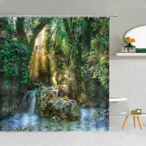 summer forest landscape shower curtain green plant vine leaves waterfall river waterproof cloth bathroom decor bath curtains set
summer forest landscape shower curtain green plant vine leaves waterfall river waterproof cloth bathroom decor bath curtains set
