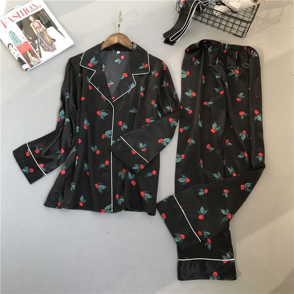 Women's Sleepwear Spring Long Section Fashion Women Pajama Set Rayon Sexy Pijama 2 Pcs Printing 07HM, Black;red
Women's Sleepwear Spring Long Section Fashion Women Pajama Set Rayon Sexy Pijama 2 Pcs Printing 07HM, Black;red
