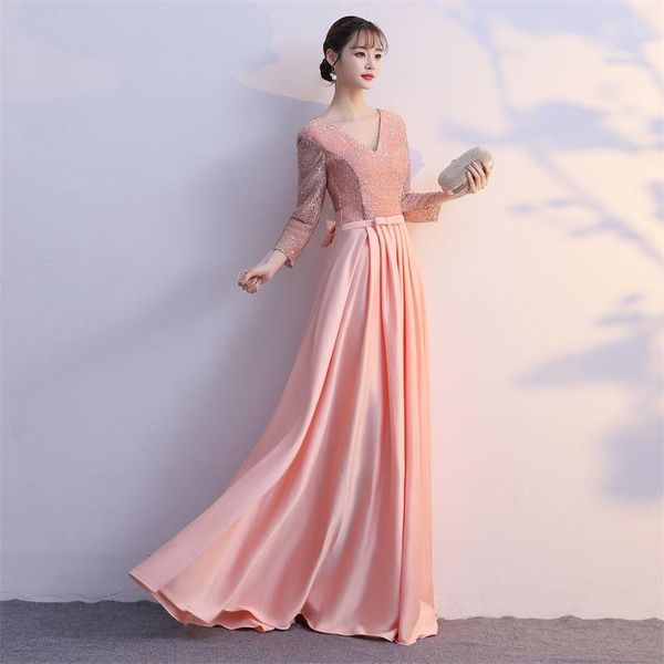 elegant host chorus dresses s-3xl exquisite sequins trim formal party dress v-neck full sleeve long banquet gown ethnic clothing, Red
elegant host chorus dresses s-3xl exquisite sequins trim formal party dress v-neck full sleeve long banquet gown ethnic clothing, Red