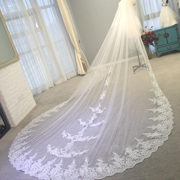 bridal veils romantic 3 meters cathedral wedding veil lace appliques tulle with comb white ivory, Black
bridal veils romantic 3 meters cathedral wedding veil lace appliques tulle with comb white ivory, Black