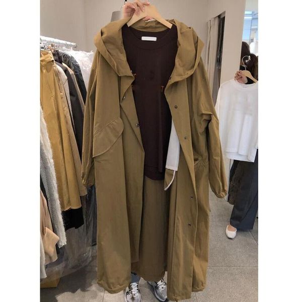 women's trench coats korea dongdaemun 2021 early autumn snaps temperament retro fashion solid color all-match hooded mid-length casual, Tan;black
women's trench coats korea dongdaemun 2021 early autumn snaps temperament retro fashion solid color all-match hooded mid-length casual, Tan;black