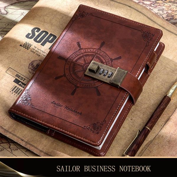 retro european and american style code lock pen thickened creative account book sailor navigation business office notebook notepads, Purple;pink
retro european and american style code lock pen thickened creative account book sailor navigation business office notebook notepads, Purple;pink