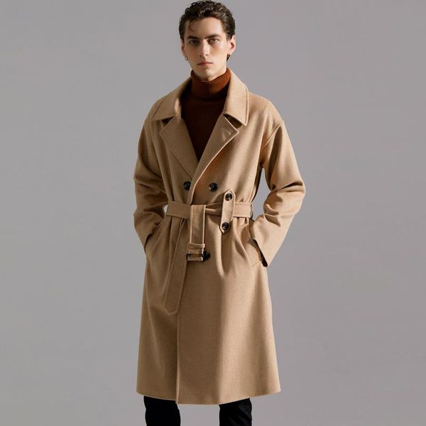 men's wool & blends retro plus size winter brand mens woolen jacket overcoat male fashion trend double-breasted slim belt long trench c, Black
men's wool & blends retro plus size winter brand mens woolen jacket overcoat male fashion trend double-breasted slim belt long trench c, Black