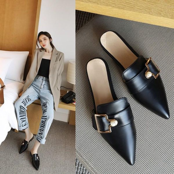 designer pearl metal buckle mules women pointed toe slippers summer shoes woman sandalias flip flops wood heels slides pantuflas, Black
designer pearl metal buckle mules women pointed toe slippers summer shoes woman sandalias flip flops wood heels slides pantuflas, Black