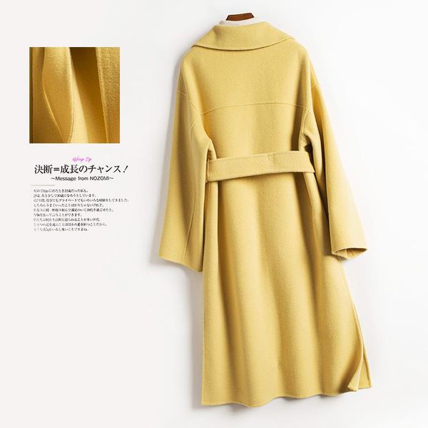 women's wool & blends autumn winter women coat 2021 casual lapel collar open stitch woolen female medium long size outwear sleeved, Black
women's wool & blends autumn winter women coat 2021 casual lapel collar open stitch woolen female medium long size outwear sleeved, Black