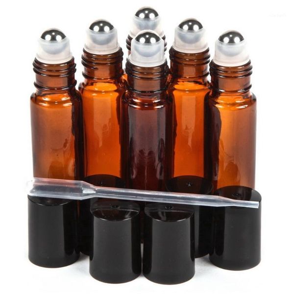 storage bottles & jars 6pcs 10ml amber glass roll on bottle empty refillable essential oil roller with stainless steel balls for perfume
storage bottles & jars 6pcs 10ml amber glass roll on bottle empty refillable essential oil roller with stainless steel balls for perfume