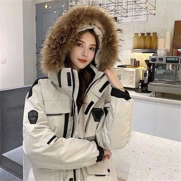 fashion hooded real fur collar down jacket men and women the same thick winter outdoor snow coat couple tooling oversized 210927, Black
fashion hooded real fur collar down jacket men and women the same thick winter outdoor snow coat couple tooling oversized 210927, Black