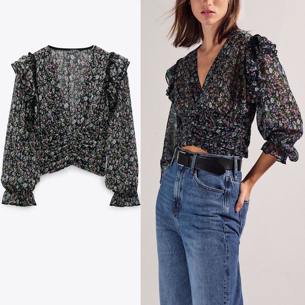 dresses floral print crop blouse women long sleeve ruffle vintage woman chic elastic ruching hem side zip chiffon shirt, Black;gray
dresses floral print crop blouse women long sleeve ruffle vintage woman chic elastic ruching hem side zip chiffon shirt, Black;gray