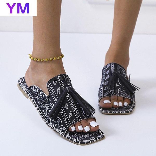 sandals printing women's rubber square toe outdoor tassel flat comfortable zapatillas mujer casa sapatos femininos 35-43 fashion, Black
sandals printing women's rubber square toe outdoor tassel flat comfortable zapatillas mujer casa sapatos femininos 35-43 fashion, Black